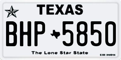 TX license plate BHP5850