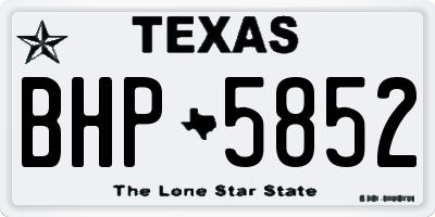 TX license plate BHP5852