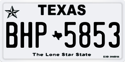 TX license plate BHP5853