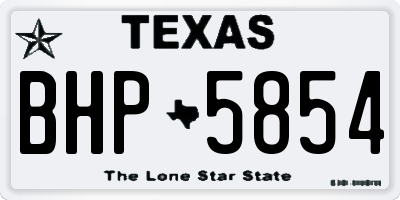 TX license plate BHP5854