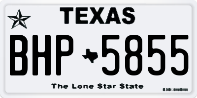 TX license plate BHP5855