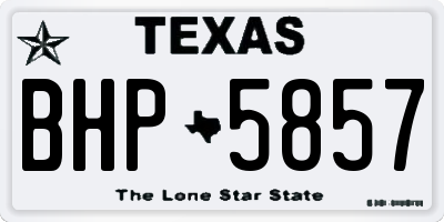 TX license plate BHP5857