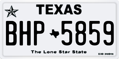 TX license plate BHP5859