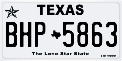 TX license plate BHP5863