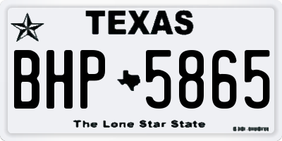 TX license plate BHP5865