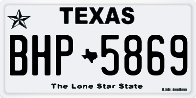 TX license plate BHP5869