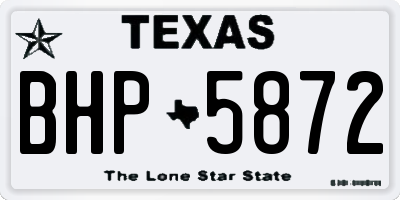 TX license plate BHP5872