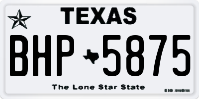 TX license plate BHP5875