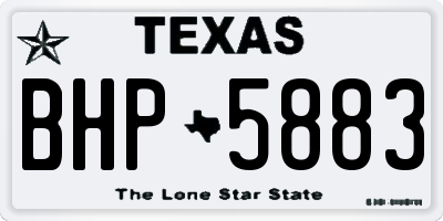 TX license plate BHP5883