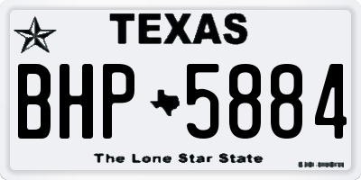 TX license plate BHP5884
