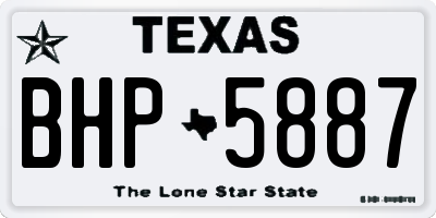 TX license plate BHP5887