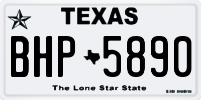 TX license plate BHP5890