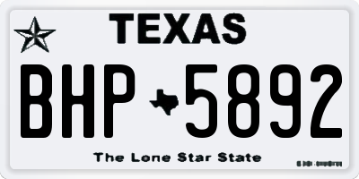 TX license plate BHP5892