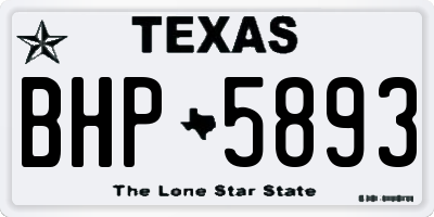 TX license plate BHP5893