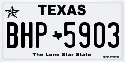 TX license plate BHP5903