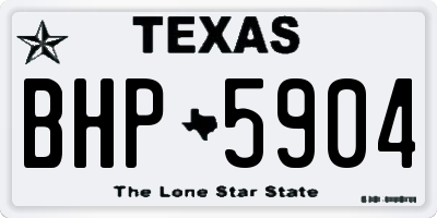 TX license plate BHP5904