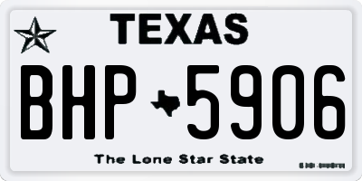 TX license plate BHP5906