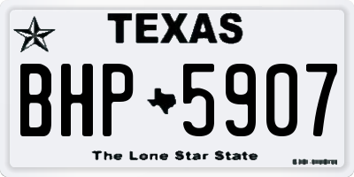 TX license plate BHP5907