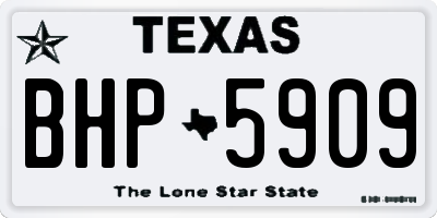 TX license plate BHP5909