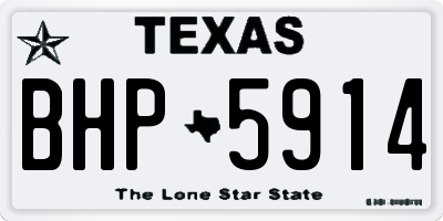 TX license plate BHP5914