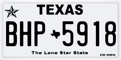 TX license plate BHP5918