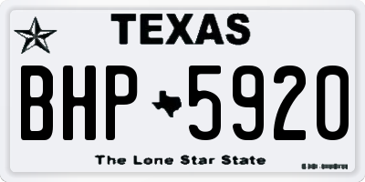 TX license plate BHP5920