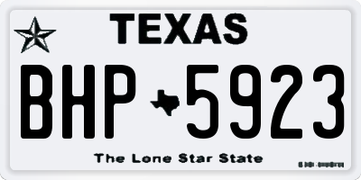 TX license plate BHP5923