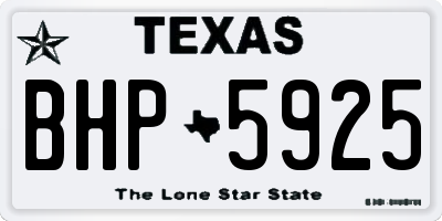 TX license plate BHP5925