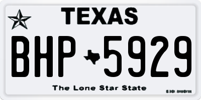 TX license plate BHP5929