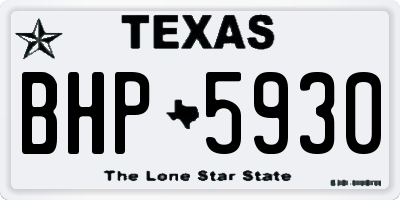 TX license plate BHP5930