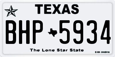 TX license plate BHP5934