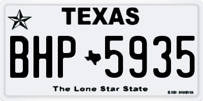 TX license plate BHP5935