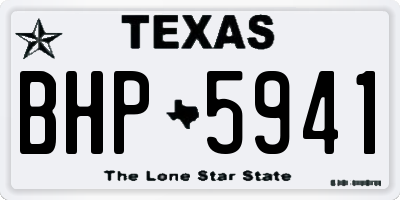 TX license plate BHP5941