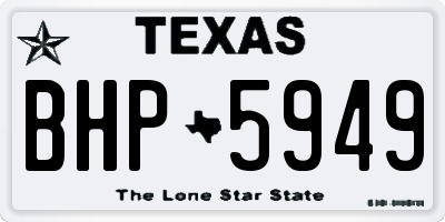 TX license plate BHP5949