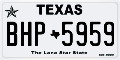 TX license plate BHP5959