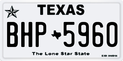 TX license plate BHP5960