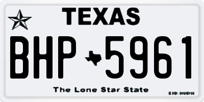 TX license plate BHP5961