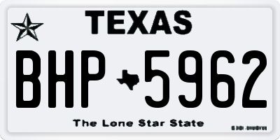 TX license plate BHP5962