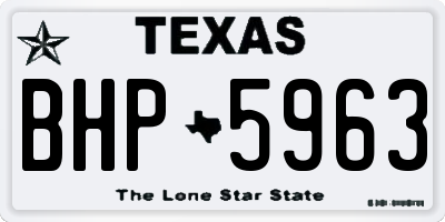 TX license plate BHP5963