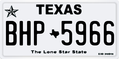 TX license plate BHP5966
