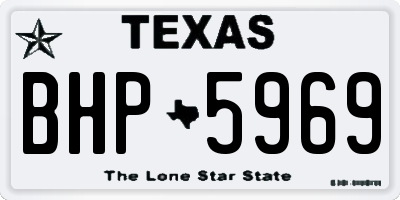 TX license plate BHP5969