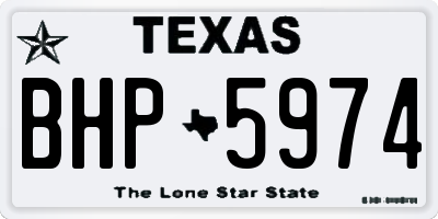 TX license plate BHP5974