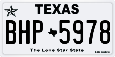 TX license plate BHP5978