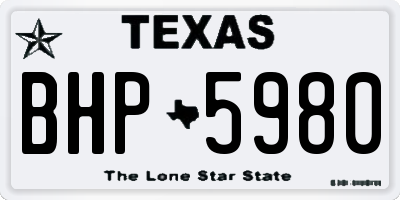 TX license plate BHP5980