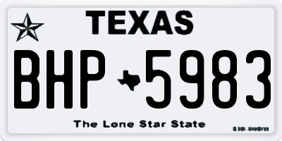 TX license plate BHP5983