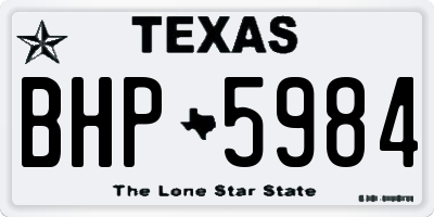 TX license plate BHP5984