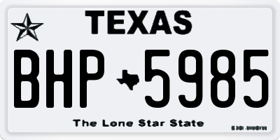 TX license plate BHP5985