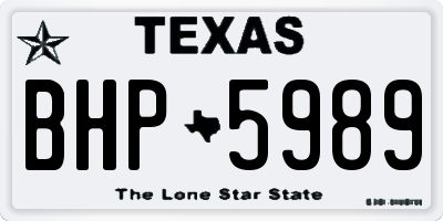 TX license plate BHP5989
