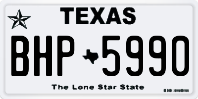 TX license plate BHP5990
