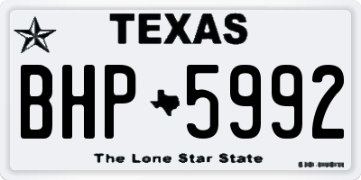 TX license plate BHP5992